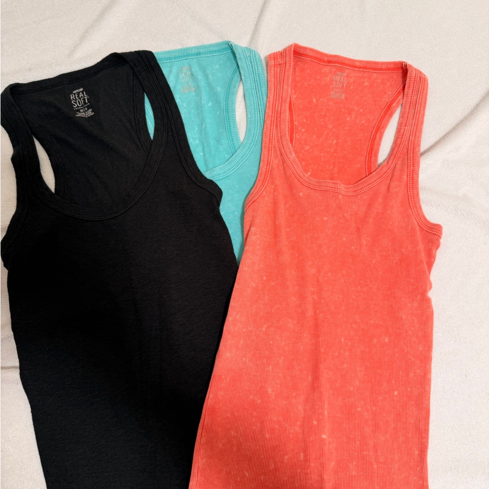 Aerie Tank Tops in Black, Teal, and Coral